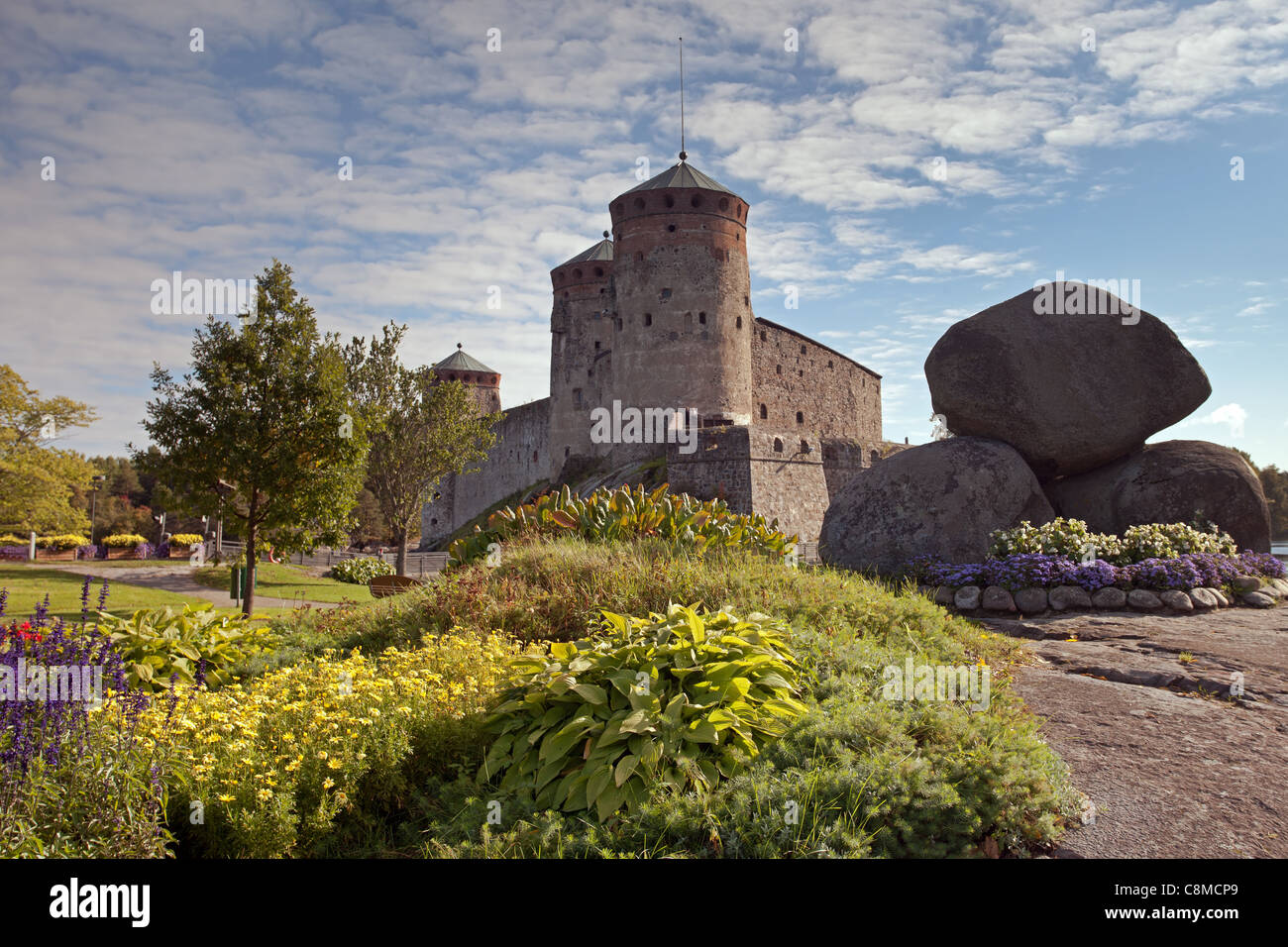 Savonlinna: Burg Olavinlinna Stockfoto