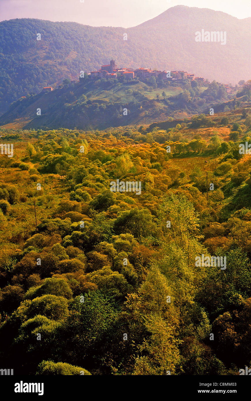 Landschaft der Garfagnana in der Toskana. Di Vagli Sotto. Stockfoto