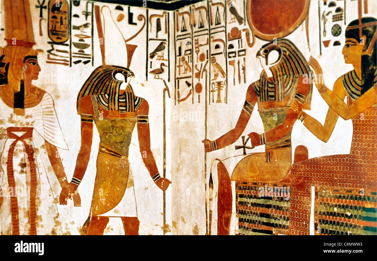Luxor Ägypten Tal der Königinnen-Grab der Nefertari Horus Stockfoto