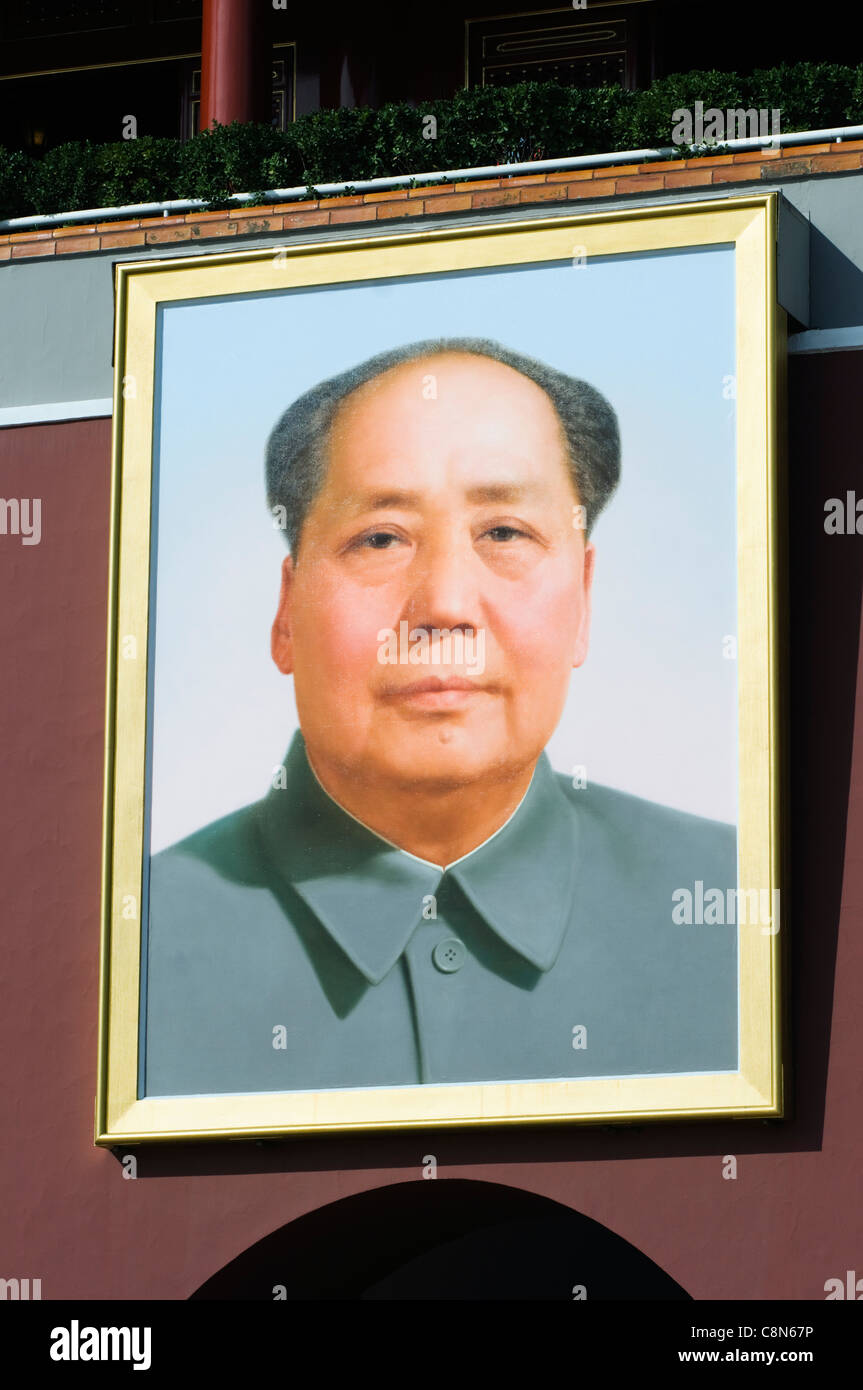 Porträt von Mao Ze Dong an der Pforte, die Verbotene Stadt-Beijing-China Stockfoto