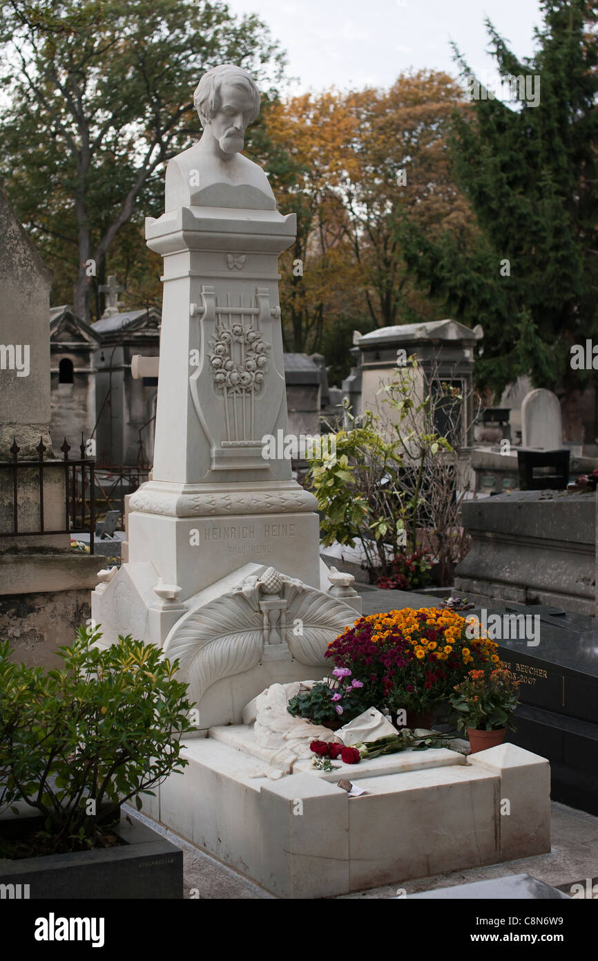Grab des deutschen Dichters Heinrich Heine (1797-1856) am Friedhof  Montmartre, Paris, Frankreich Stockfotografie - Alamy