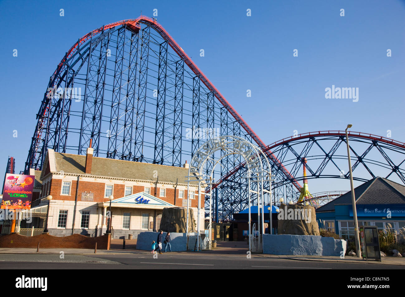 Die Big One Achterbahn in Blackpool Pleasure Beach, Blackpool, UK Stockfoto