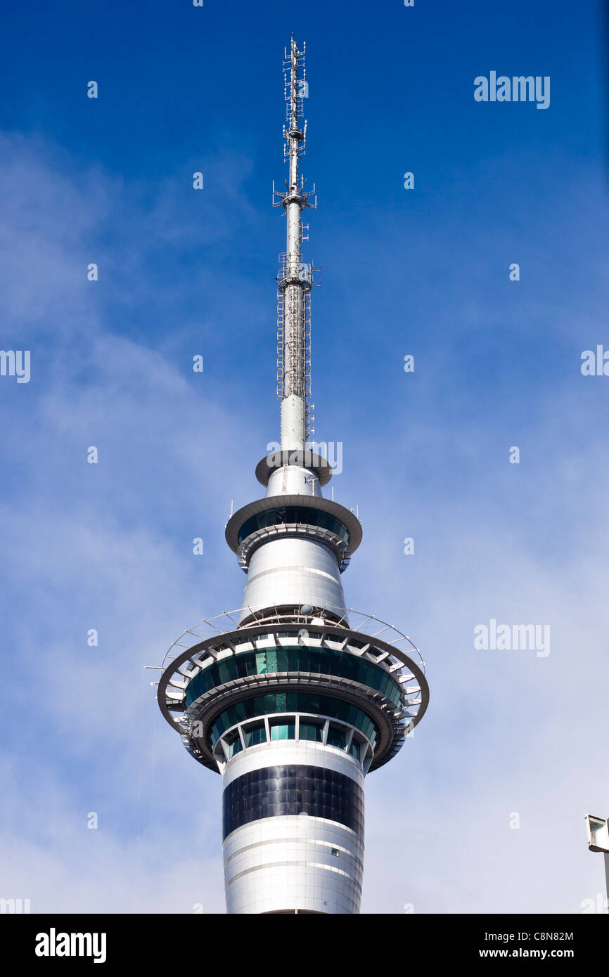 Detail der Sky Tower in Auckland, Neuseeland. Stockfoto