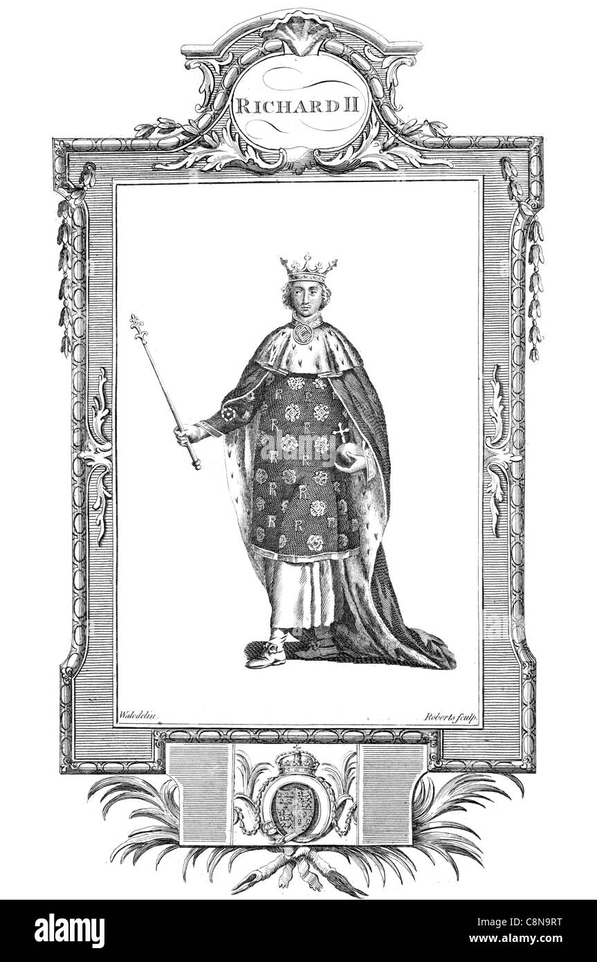 Richard II König von England Haus Plantagenet abgesetzt 1399 regal royal königliche fürstlichen imperial souveräner Herrscher monarch Stockfoto