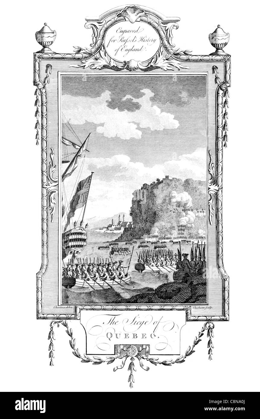 Die Schlacht der Ebenen von Abraham Schlacht von Quebec Siebenjährigen Krieg 1759 britische Armee Marine Französisch plateau Konflikt Stockfoto