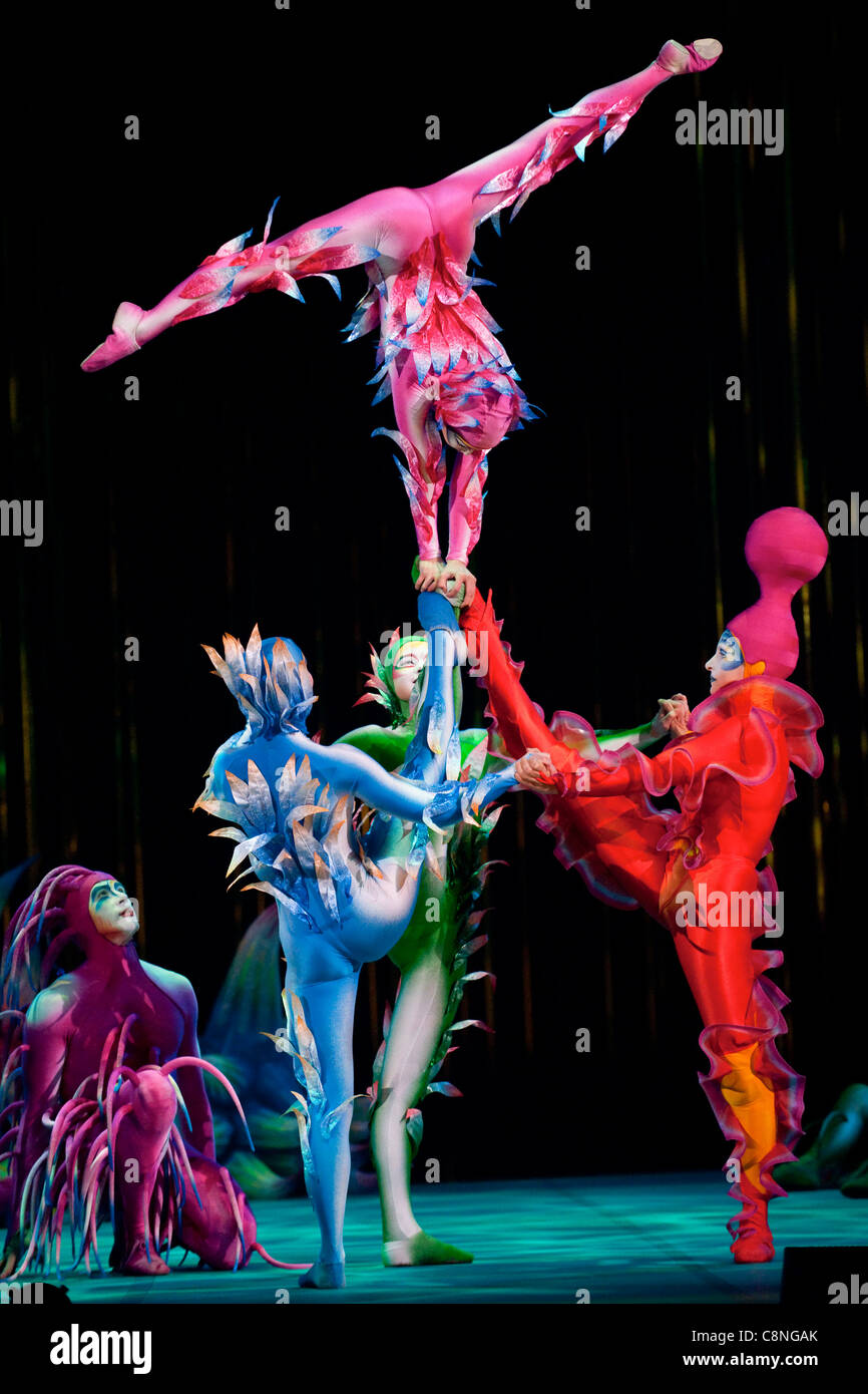 Cirque du Soleil durchführen "Varekai" in der Royal Albert Hall, London, 3. Januar 2010. Stockfoto