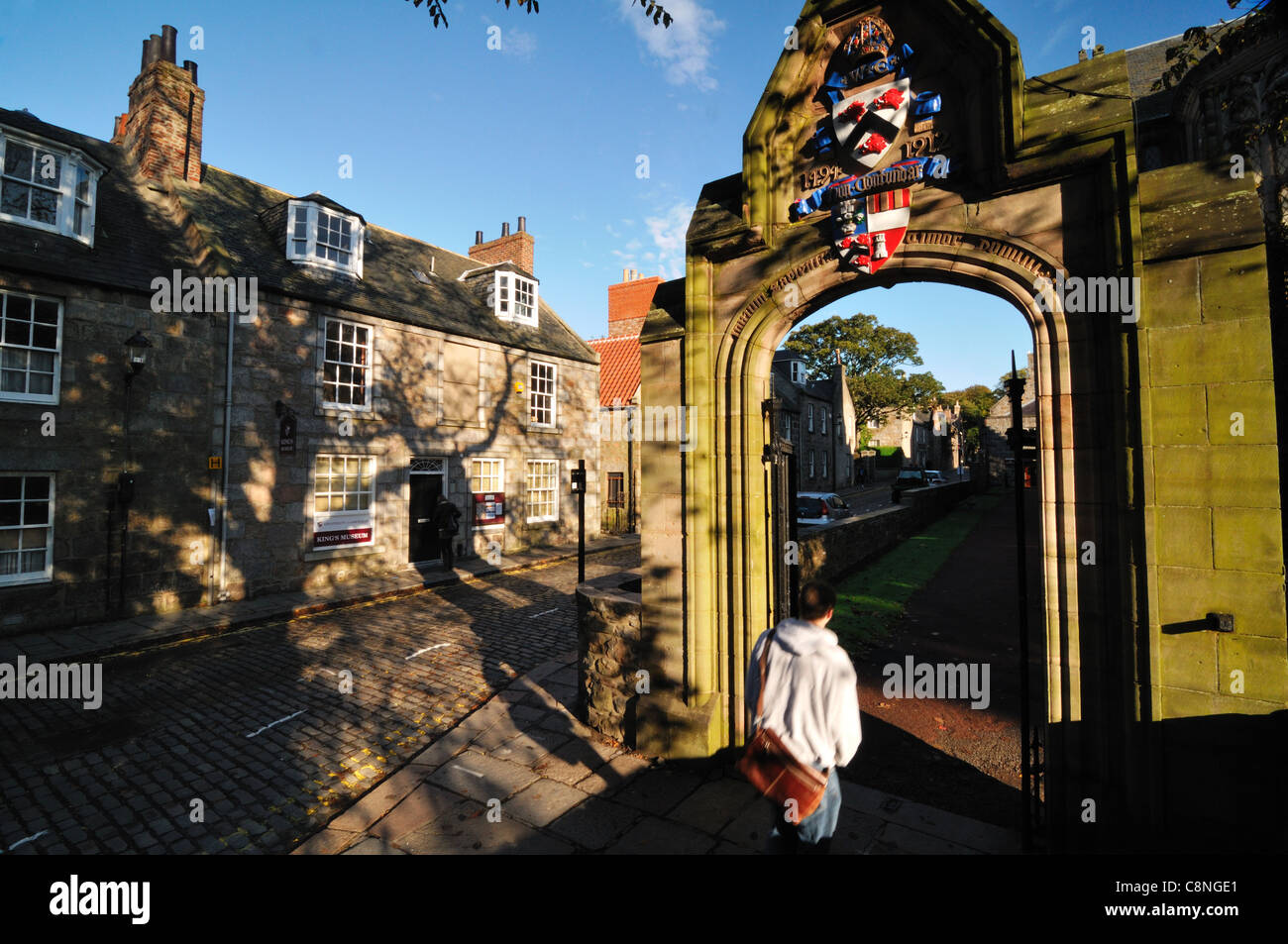 Herbstliche Aussicht um Landschaftsschutzgebiet Old Aberdeen und Kings College Stockfoto