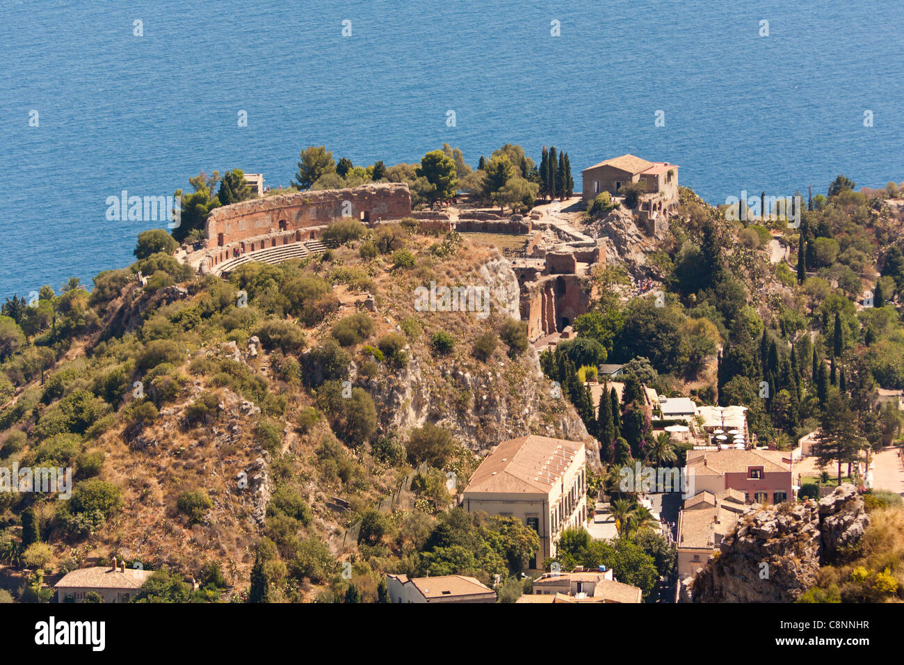 Das griechische Theater, Teatro Greco, Taormina, Sizilien, Italien Stockfoto