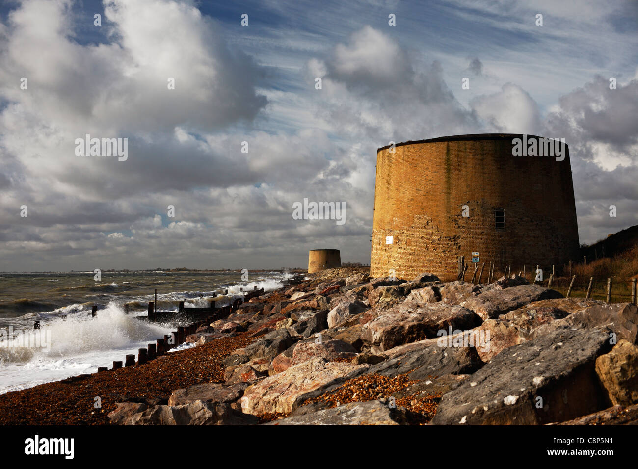 Martello-Türme in Hythe, Nummern 14 und 15. Stockfoto