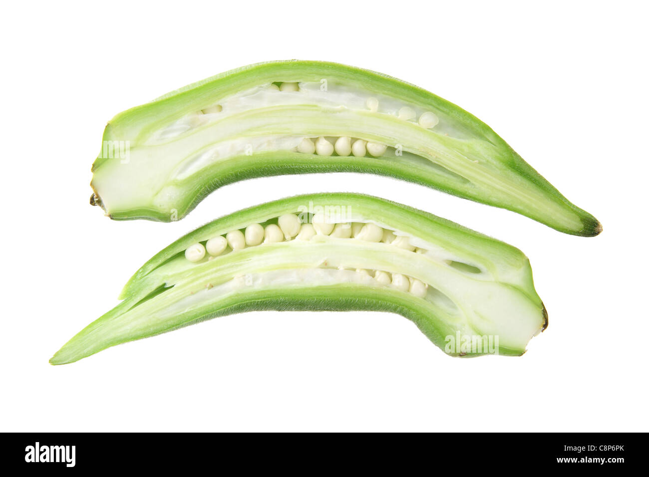 In Scheiben geschnittene Okra Stockfoto