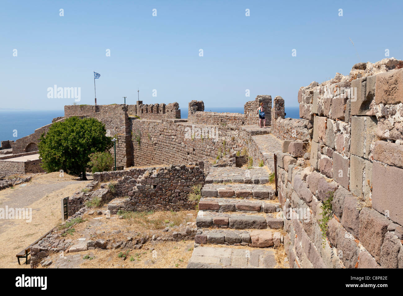 Im Inneren der Burg von Mithymna, Lesbos, Griechenland Stockfoto