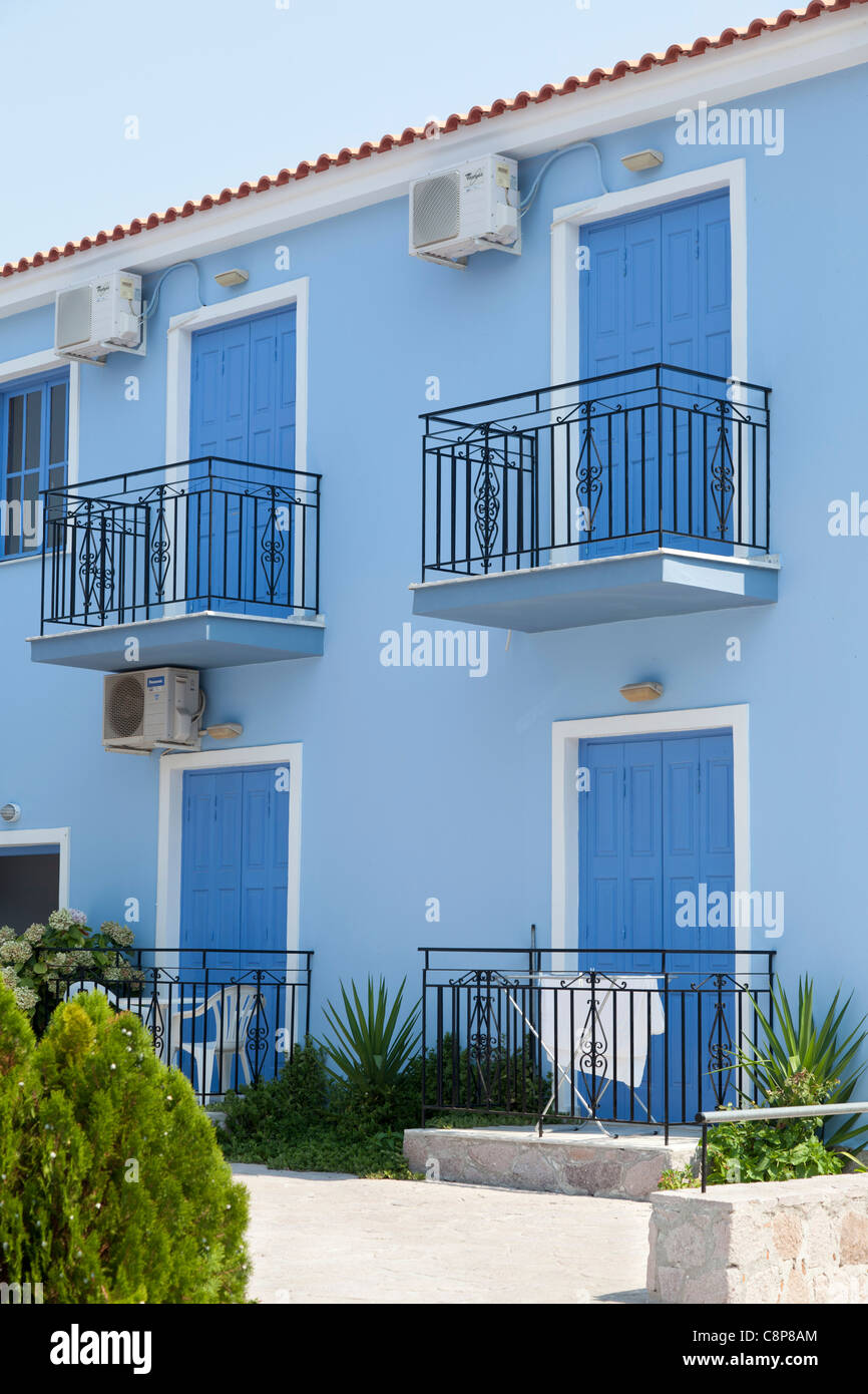 Wohnungen auf Lesbos, Griechenland Stockfoto