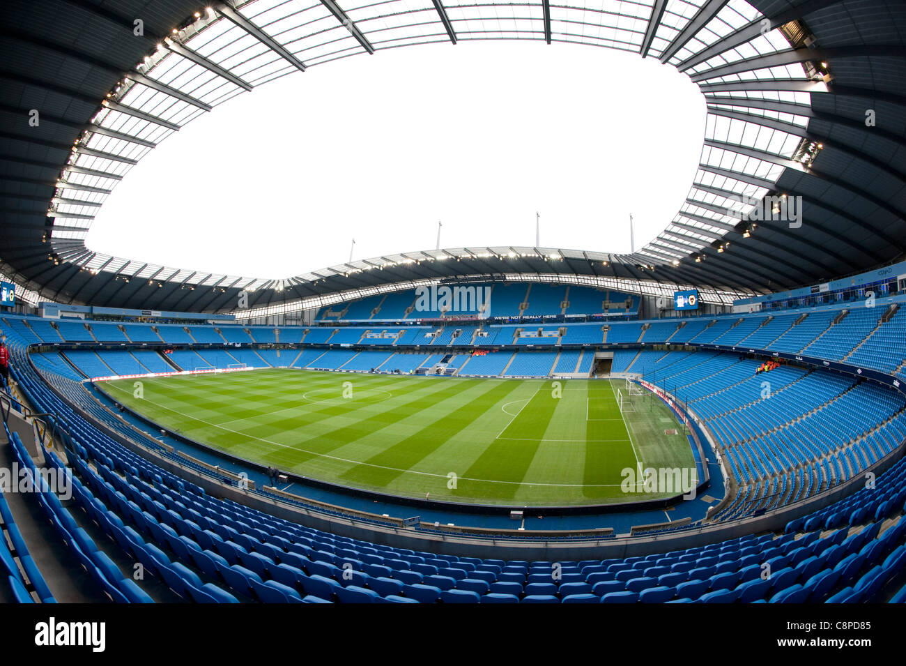 Das City of Manchester Stadium, auch bekannt als das Etihad Stadium oder Eastlands, das Heimstadion von Manchester City Football Club Stockfoto