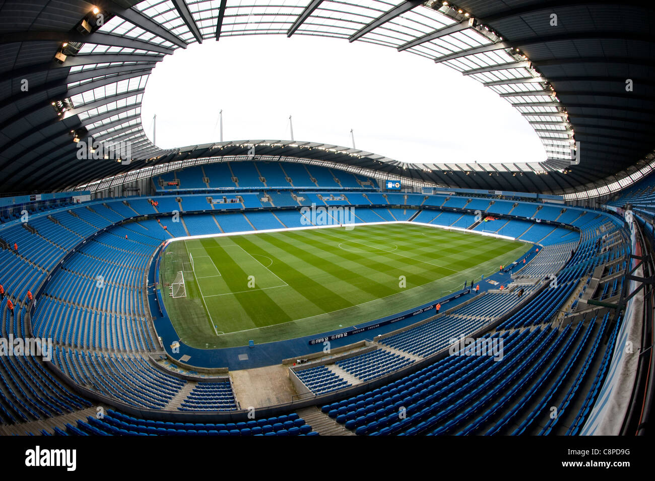 Das City of Manchester Stadium, auch bekannt als das Etihad Stadium oder Eastlands, das Heimstadion von Manchester City Football Club Stockfoto