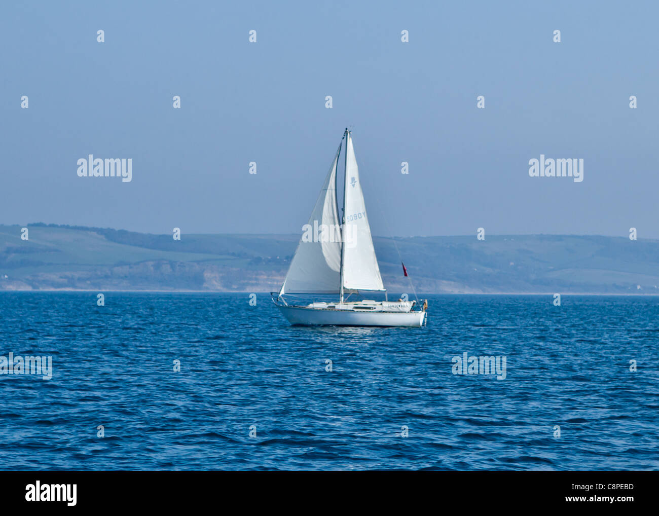 Segeln in Weymouth und Portland Bucht Stockfoto