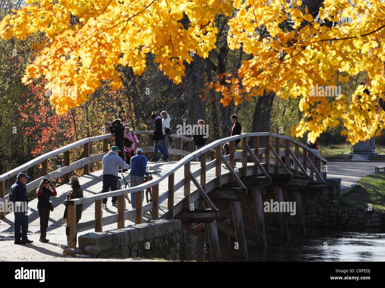 Die North Bridge, Minute Man National Historical Park, Concord, Massachusetts, USA Stockfoto
