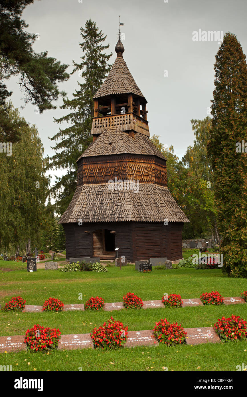 Hier Kirche: Glockenturm Stockfoto