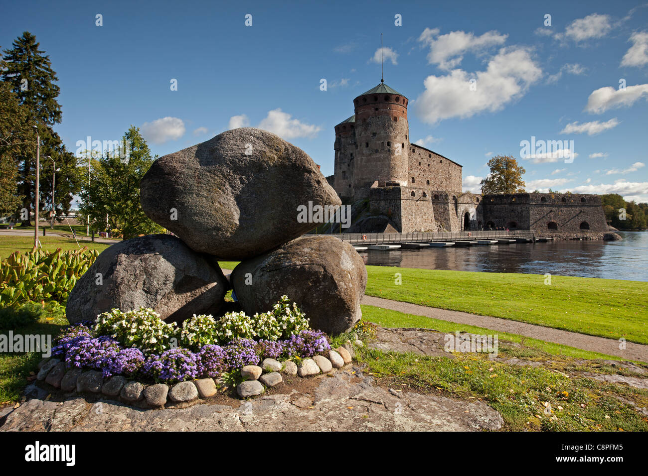 Savonlinna: Burg Olavinlinna Stockfoto