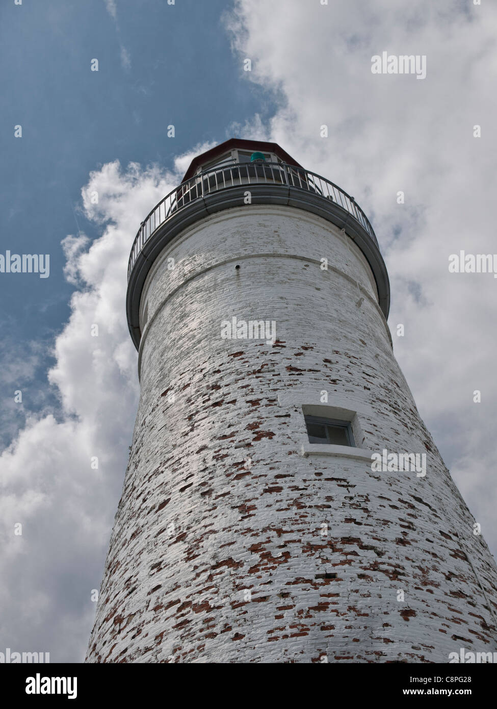 Fort Gratiot Leuchtturm in Port Huron, Michigan am Ufer des Lake Huron. Der älteste funktionierende Leuchtturm auf den großen Seen. Stockfoto