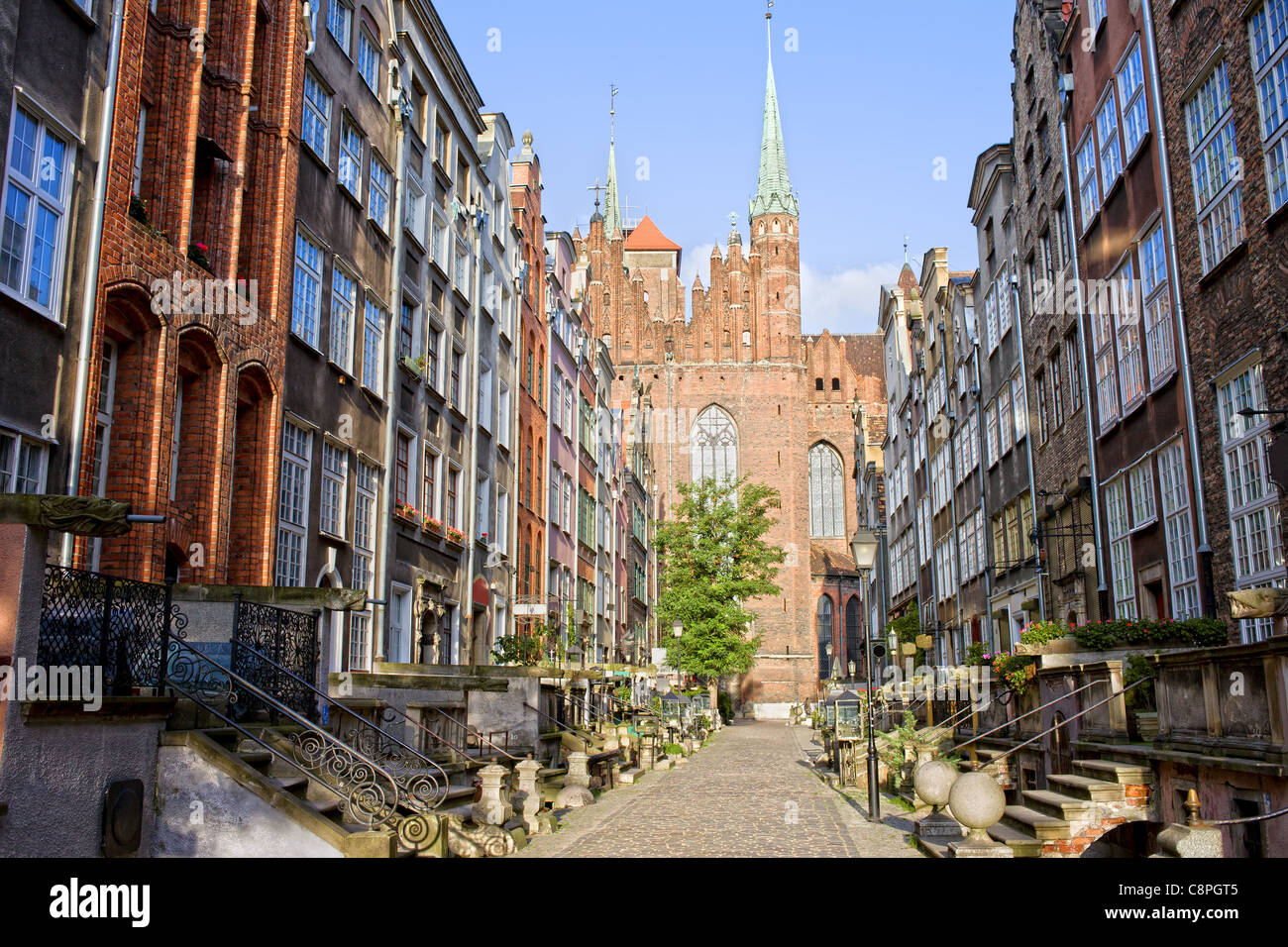 Mariacka Straße in der Altstadt von Danzig, Polen Stockfoto