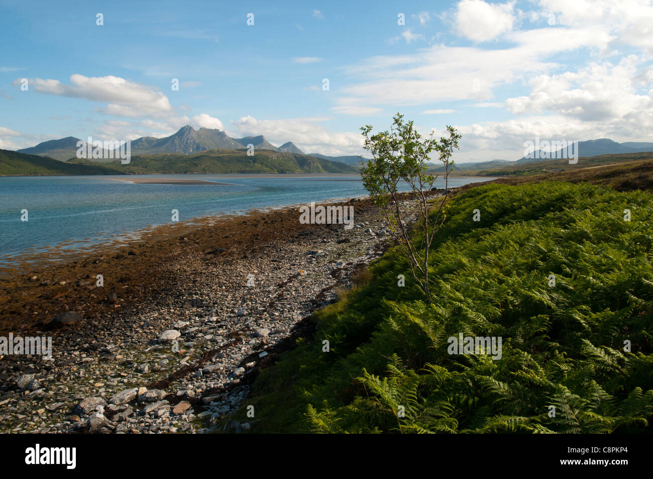 Ben Loyal über den Kyle of Tongue, Sutherland, Schottland, UK Stockfoto