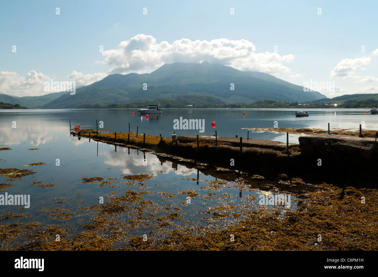 Ben Cruachan über Loch Etive aus Airds Bay, Argyll, Highland Region, Schottland, Großbritannien. Stockfoto