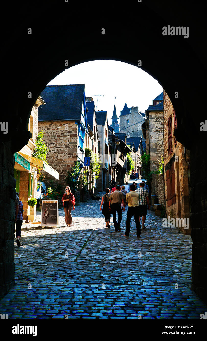 Mittelalterliche Stadttore, Dinan, Abteilung Côtes-d ' Armor, Bretagne, nordwestlichen Frankreich, Europa Stockfoto