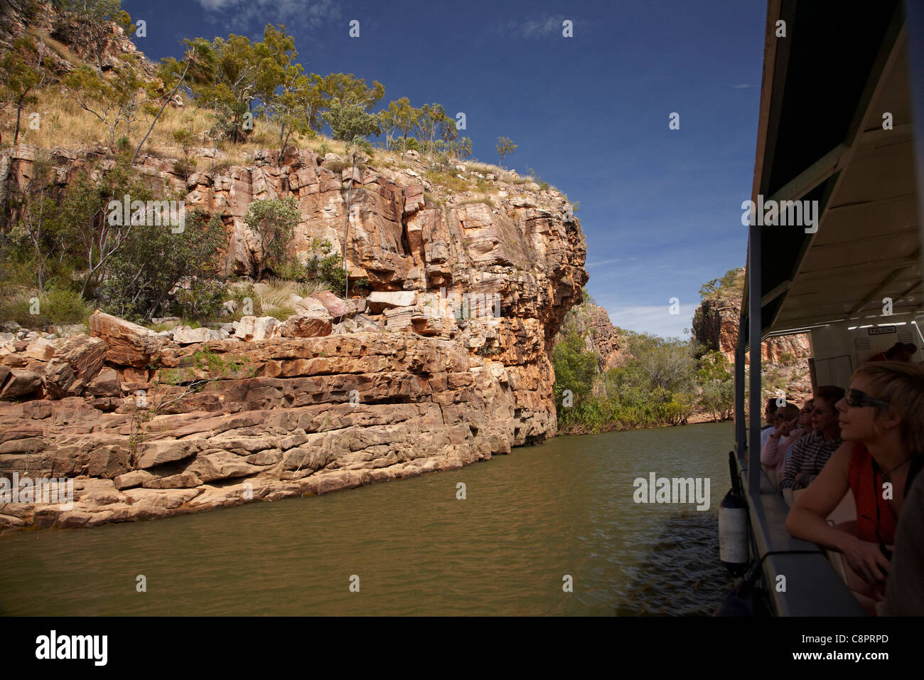 Nitmiluk Ausflugsboot, Katherine Gorge, Nitmiluk Nationalpark, Northern Territory, Australien Stockfoto