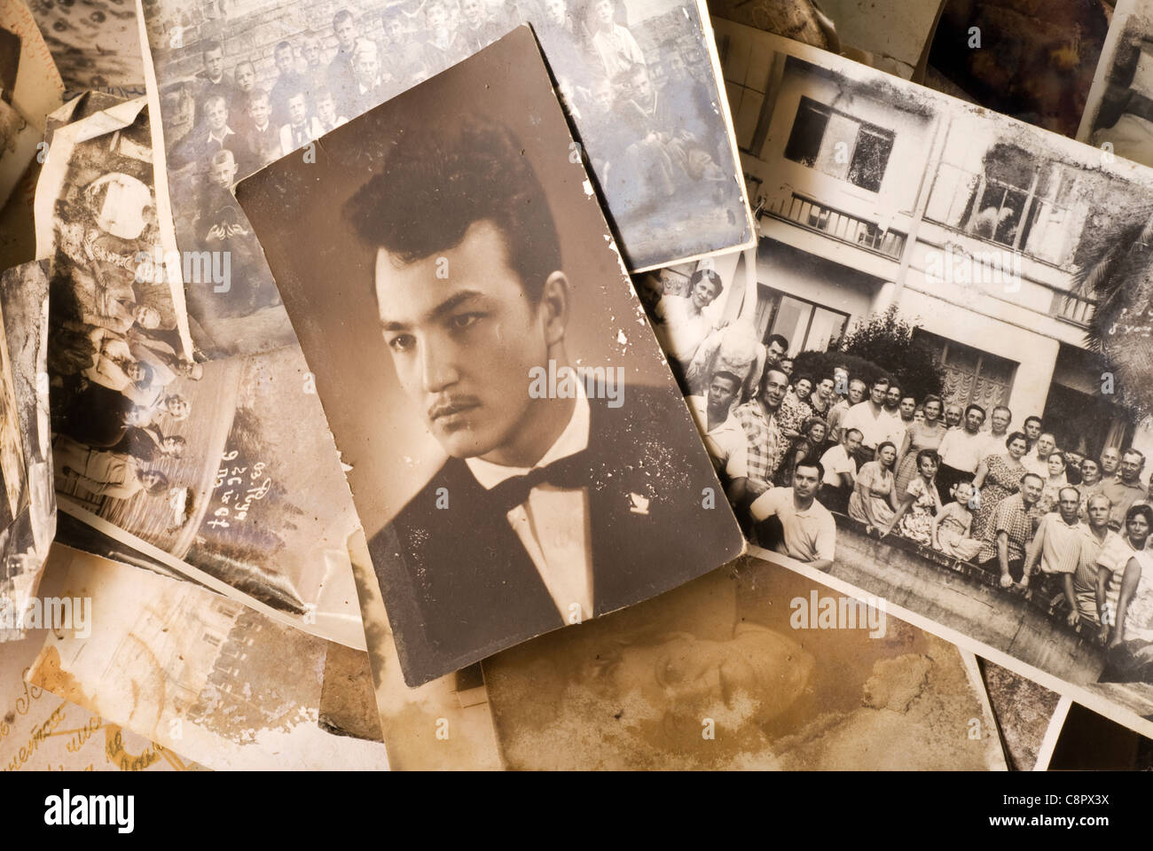 alte Familienfotos Stockfoto