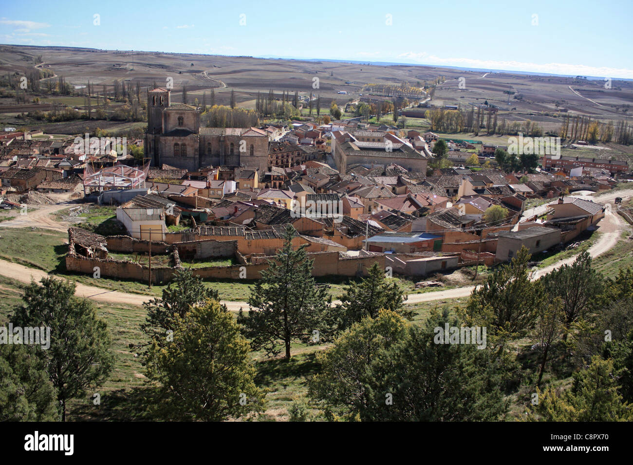 Spanien, Burgos, Penaranda del Duero, Blick über die Stadt Stockfoto