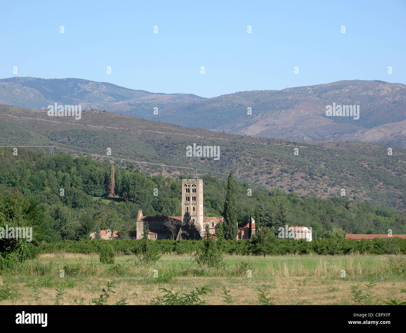 Frankreich, Pyrenäen-Orientales, Saint-Michel-de-Cuxa, Benediktiner-Abtei Stockfoto