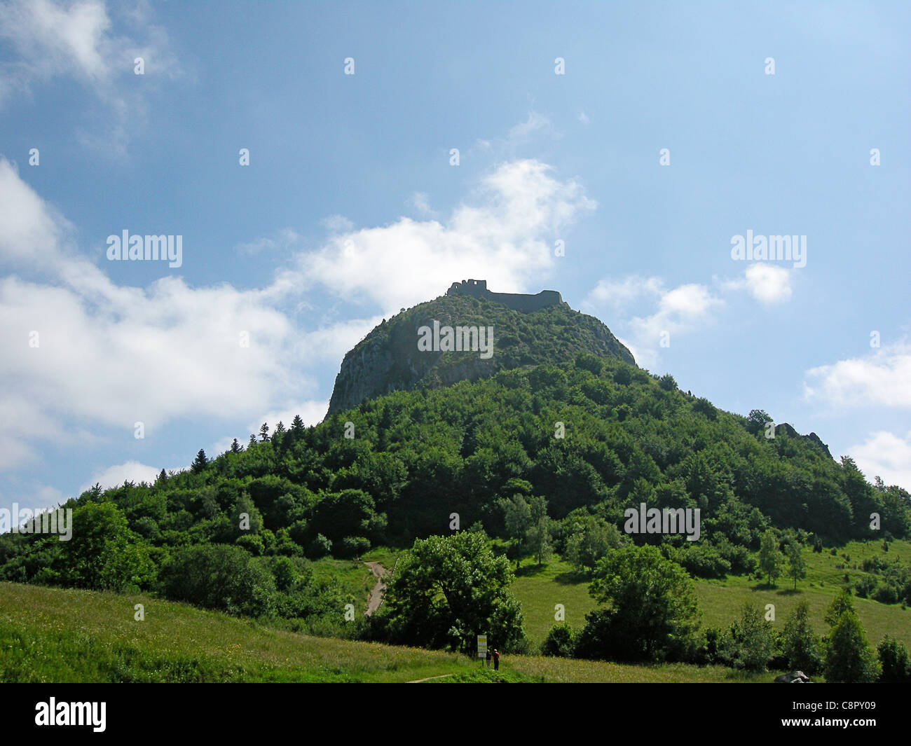 Frankreich, Languedoc-Roussillon, Aude, Katharer-Burg am Mont Stockfoto