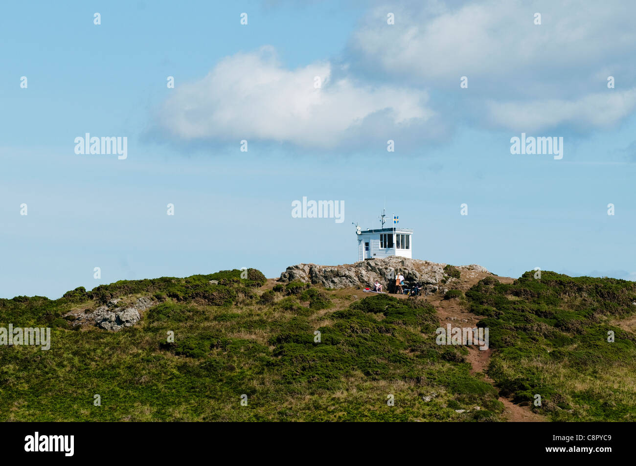 Ehemaligen Küstenwache-Hütte in der Nähe von Martins Haven, South Pembrokeshire, Wales, Vereinigtes Königreich Stockfoto