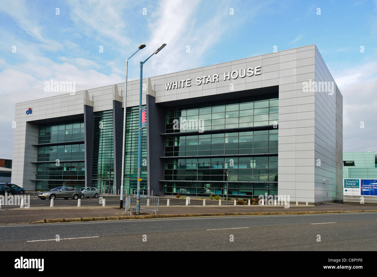 Weiße Sterne Haus, Nord Irland Wissenschaftspark, Titanic Quarter, Belfast Stockfoto