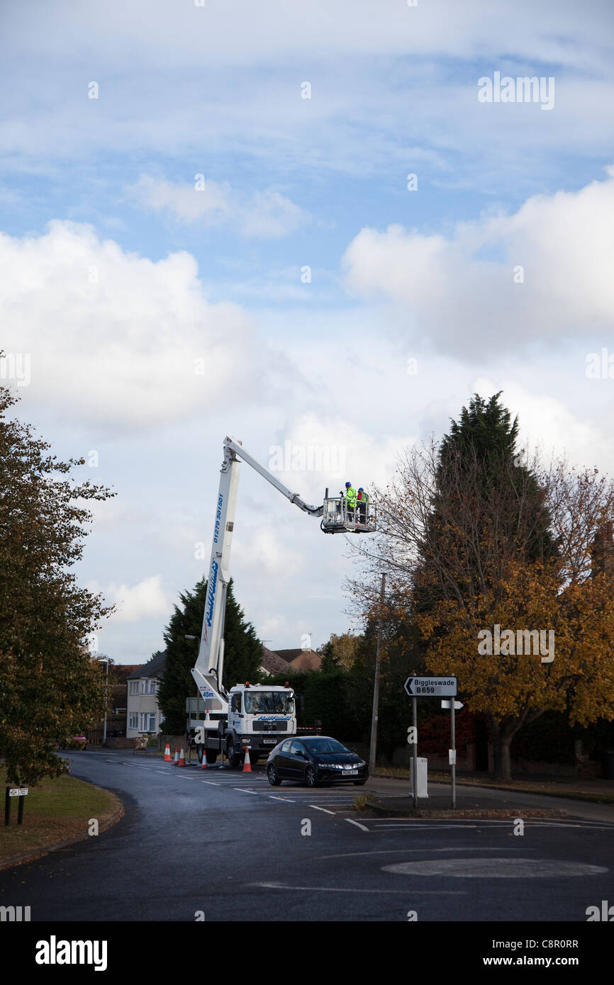 Hubarbeitsbühne UK Stockfoto