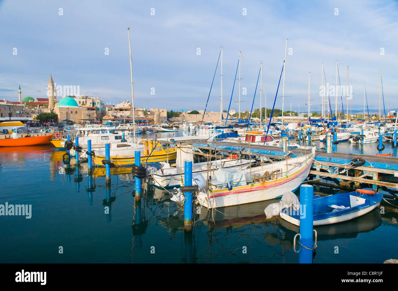 Der historische Hafen von Akko in Nord-Israel Stockfoto