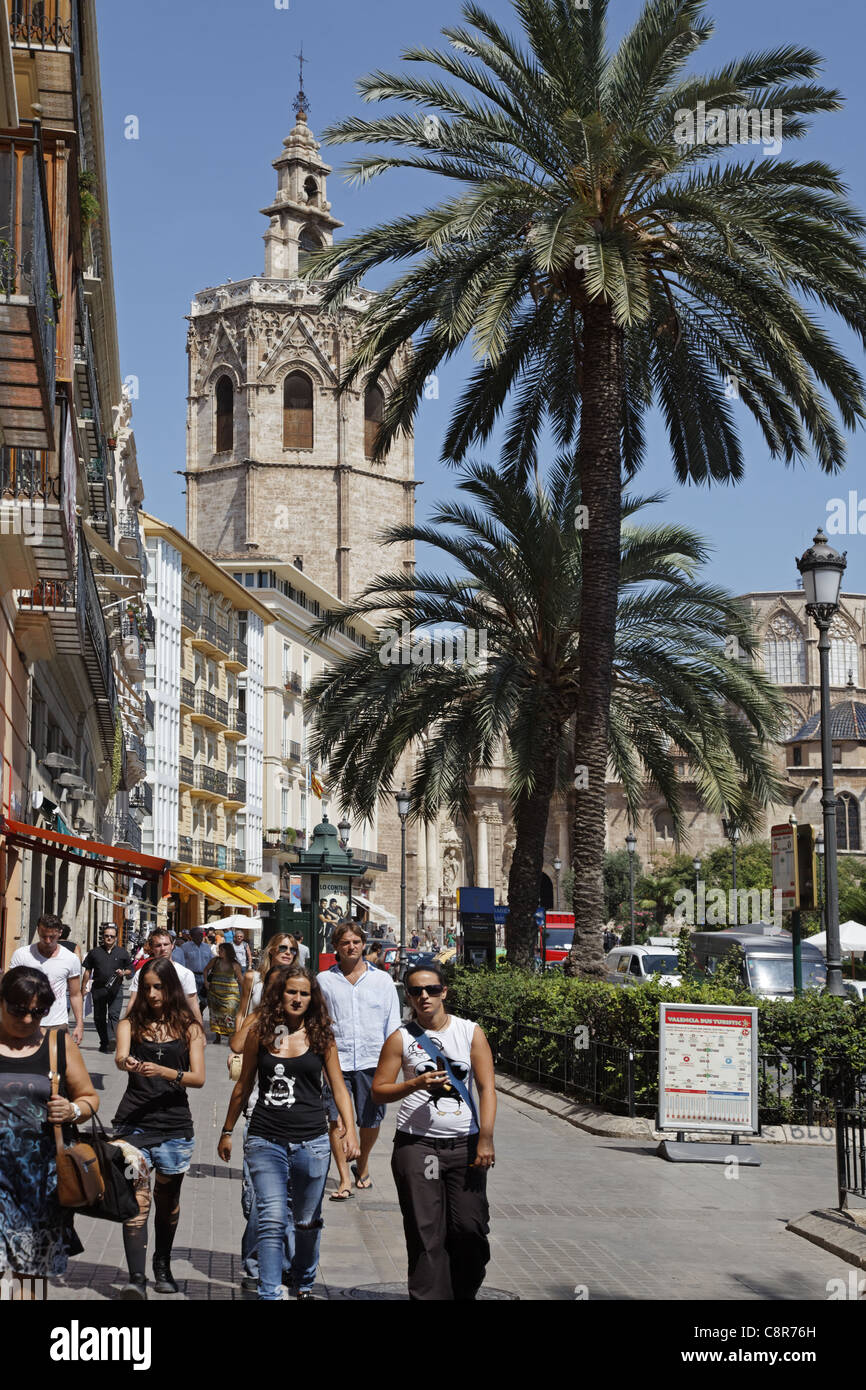 Plaza de Reina, Kathedrale, Valencia, Spanien Stockfoto