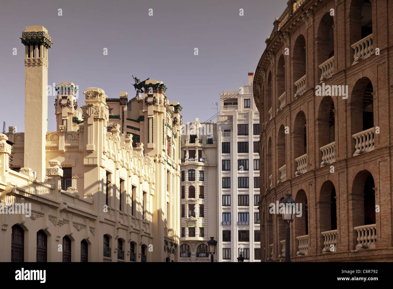 Plaza de Toros, Toro Arena, Bahnhof, Valencia, Spanien Stockfoto