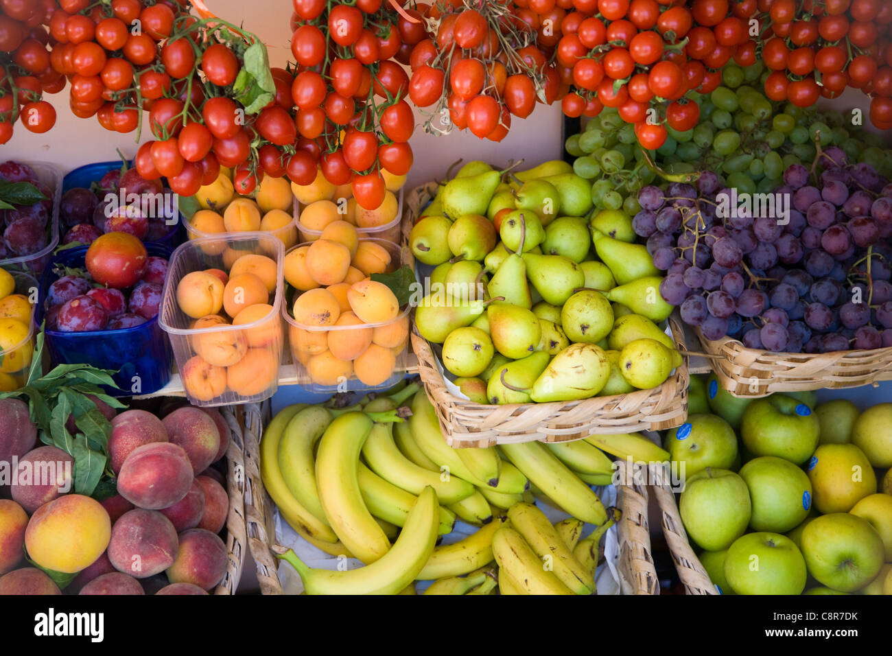 Bunte Früchte auf einem Markt in Positano, Italien Stockfoto