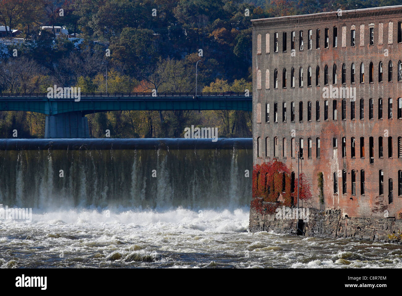 Hadley fällt auf den Connecticut River in South Hadley, Massachusetts Stockfoto