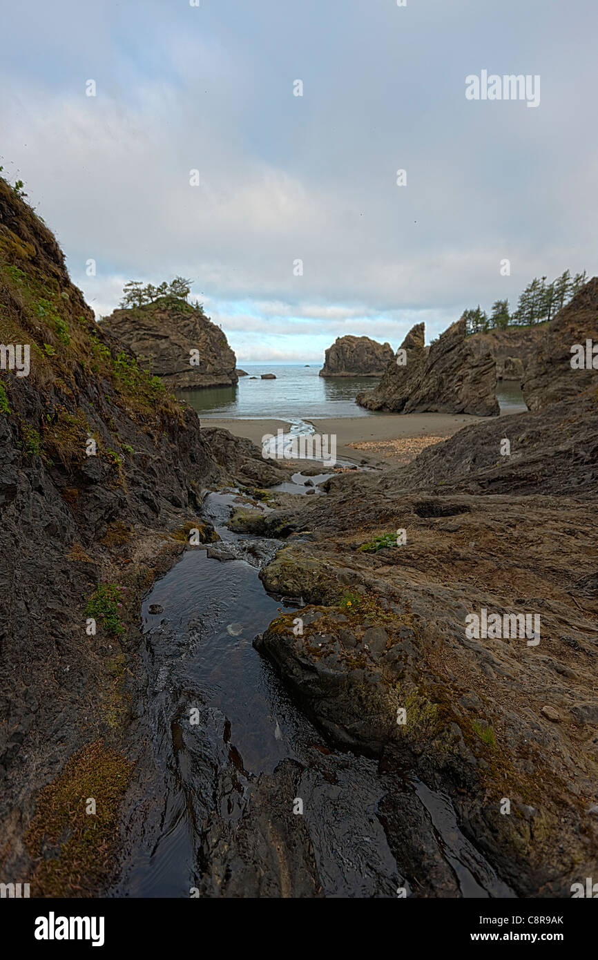 Secret Beach in der Nähe von Brookings und Bold Strand Oregon Stockfoto