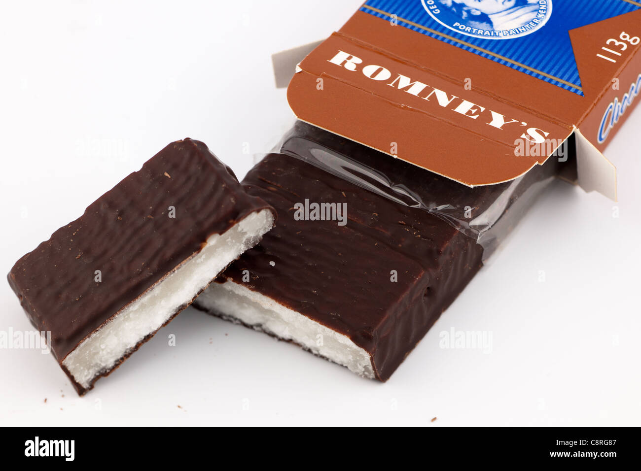 113 Gramm Box von Romneys Schokolade bedeckt Kendal Minze Kuchen Stockfoto