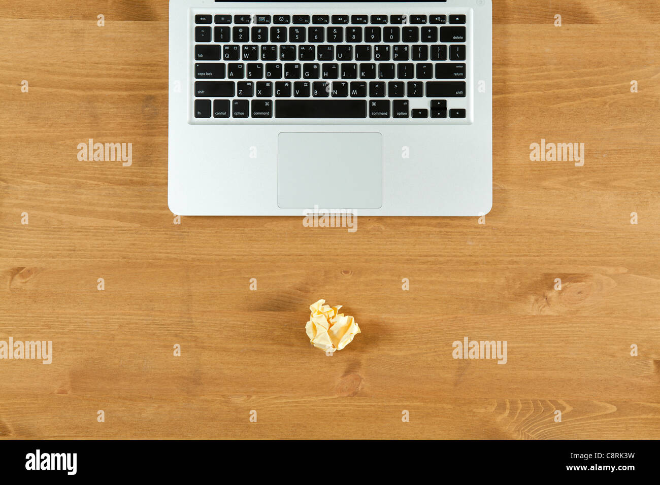 High Angle View Of Laptop Stockfoto