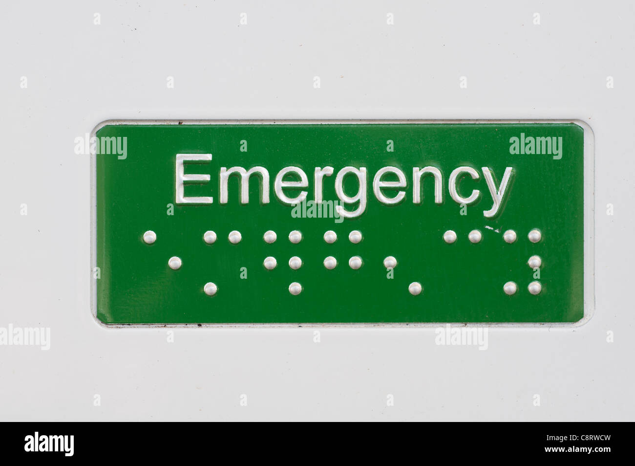 Blindenschrift auf Help Point am Henley in Arden Bahnhof, Warwickshire, UK Stockfoto