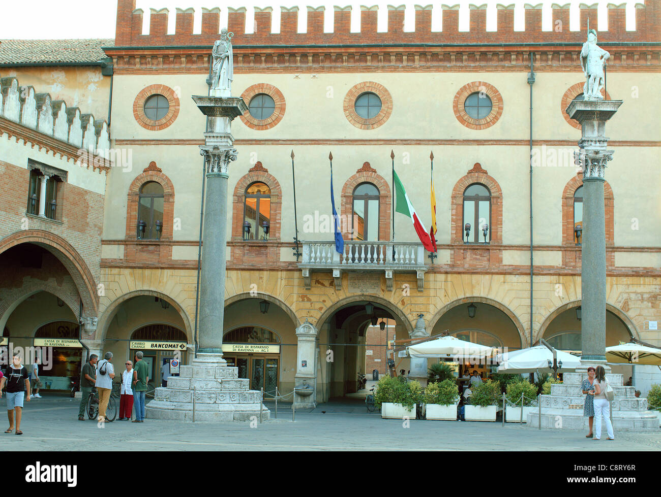 Piazza del Popolo Ravenna Italien Stockfoto