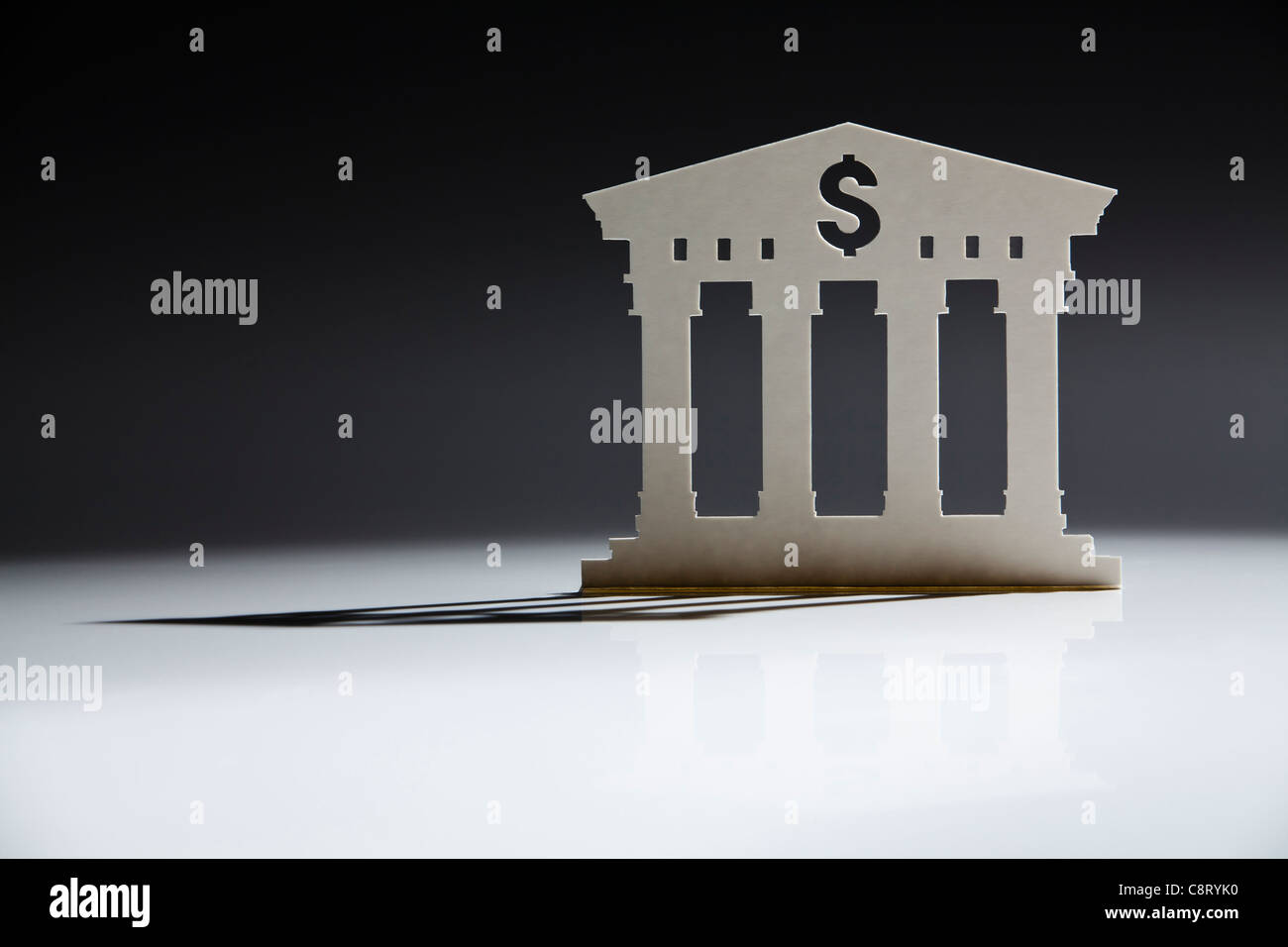 Architekturmodell einer Bank Stockfoto