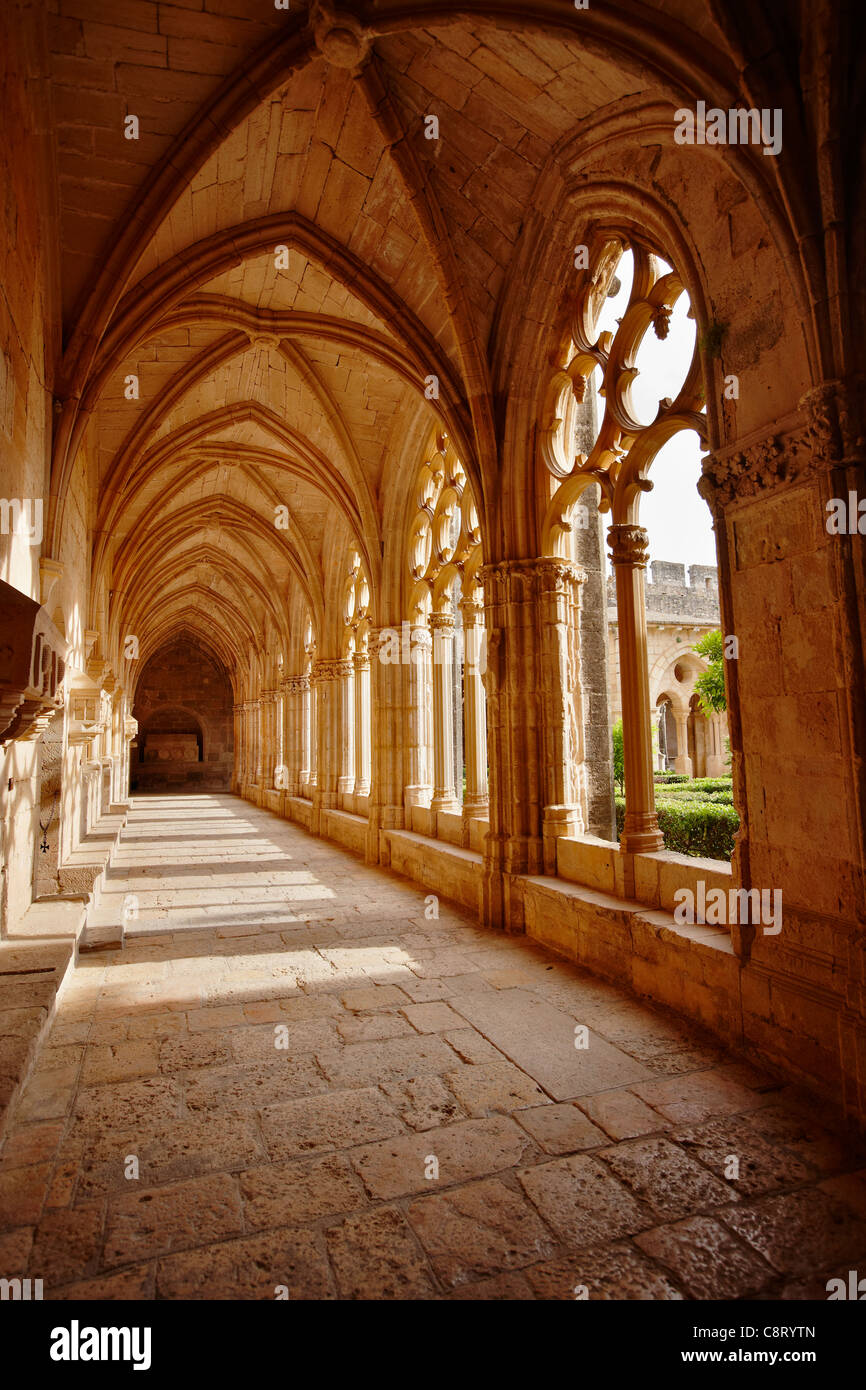 Bei der Königlichen Abtei von Santa Maria de Santes Creus Kloster. Santes Creus, Katalonien, Spanien. Stockfoto