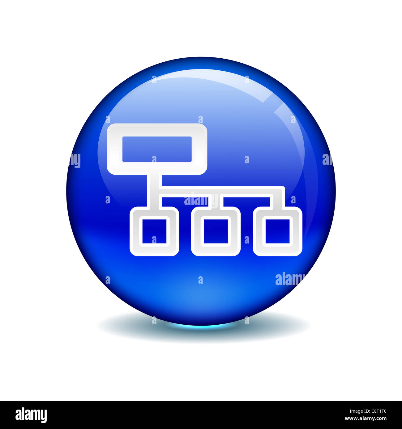 Illustration der USB-Hub auf blauen Kreis Stockfoto