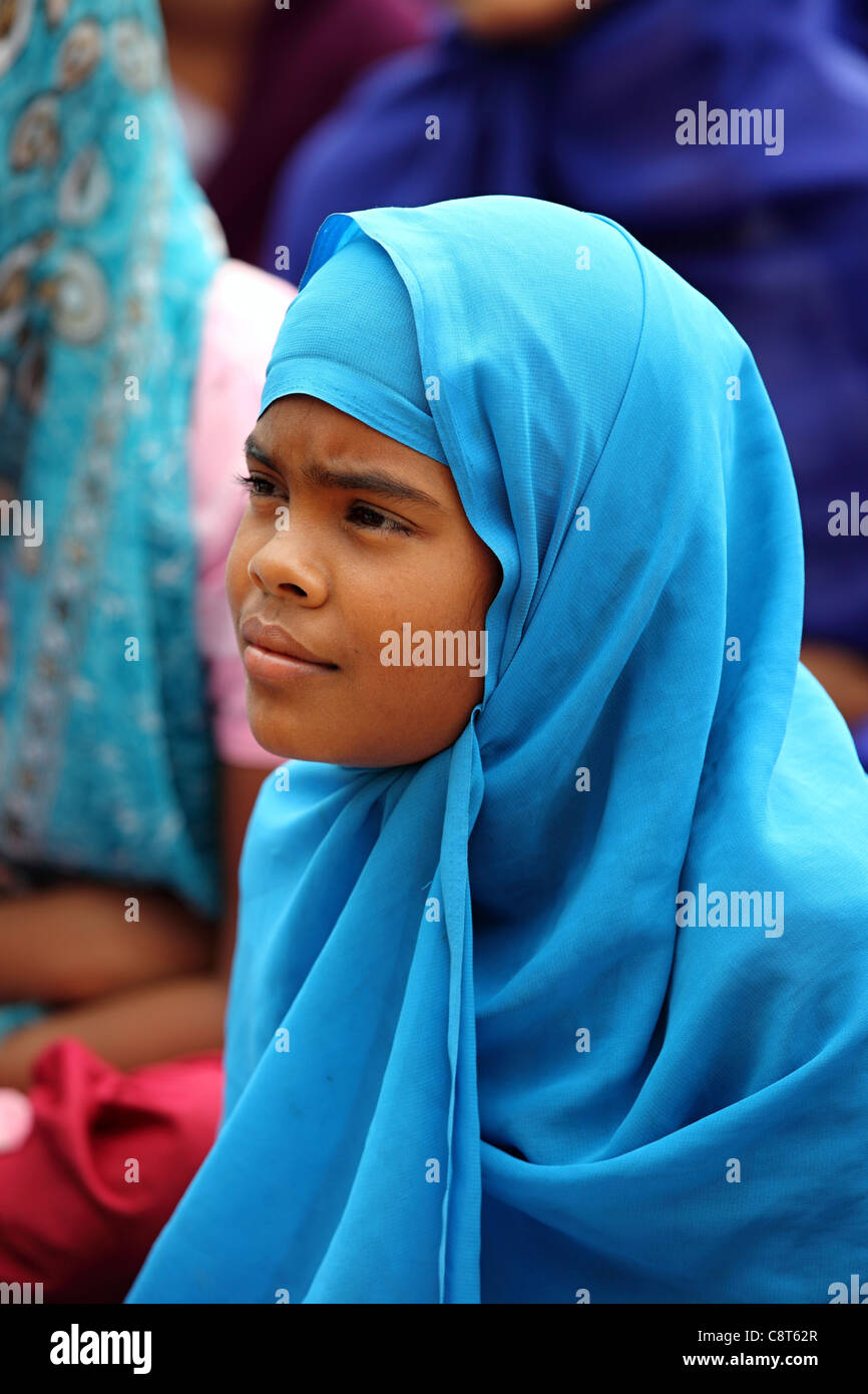 Muslimische Mädchen in der Schule Andhra Pradesh in Indien Stockfoto