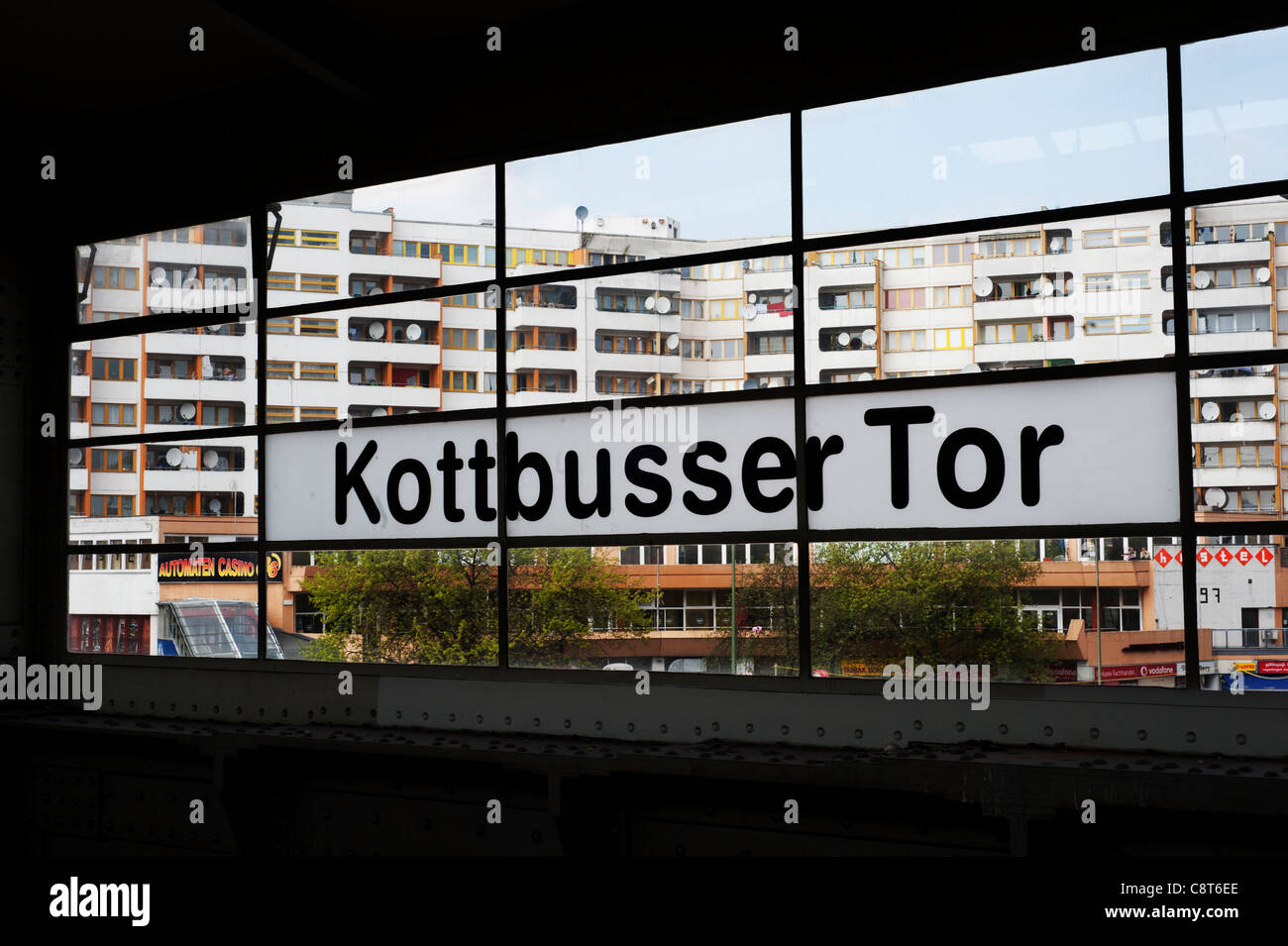 Blick von der u-Bahnstation Kottbusser Tor in Berlin Kreuzberg Stockfoto